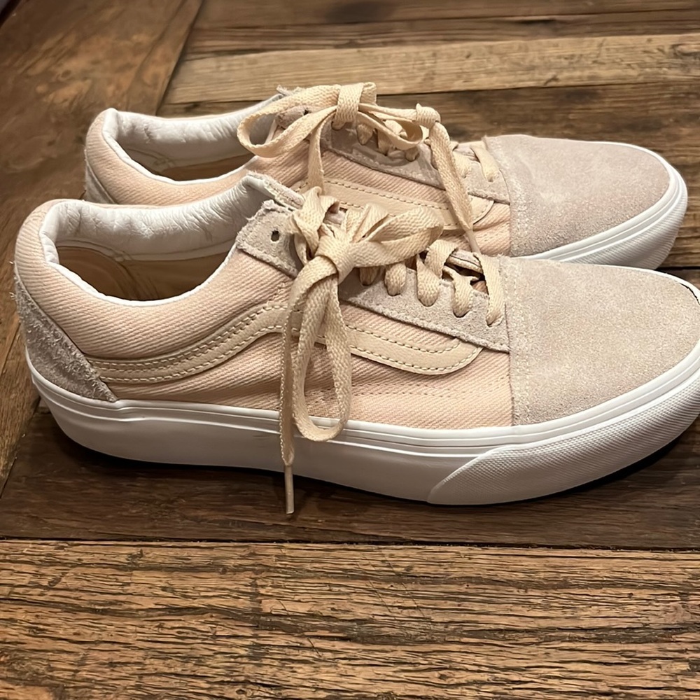 Suede accent vans - dusty pink size 9